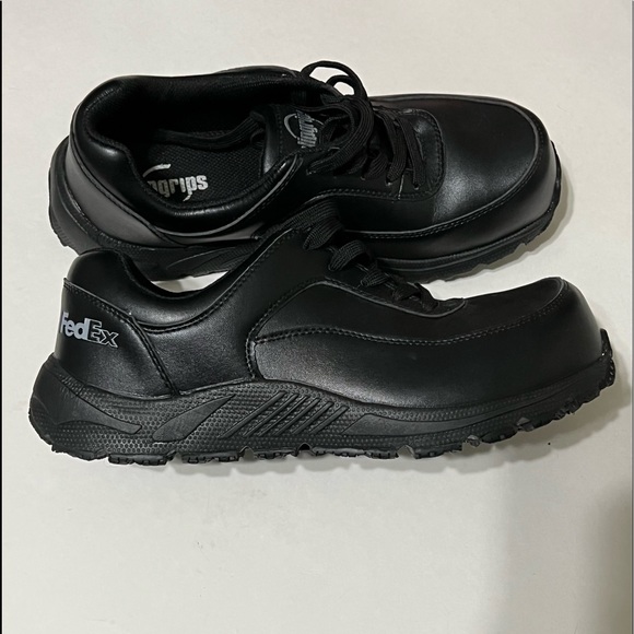 Slip Grips Safety Toe Slip Resistant EH Work Shoes Leather 8 FedEx Black Men’s - Picture 3 of 7